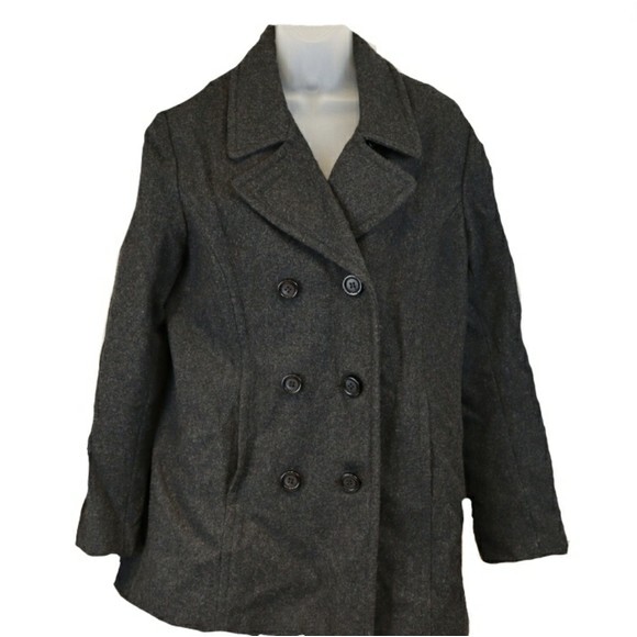 Jason Kole 100% Wool Peacoat Charcoal Grey LG - Picture 1 of 10